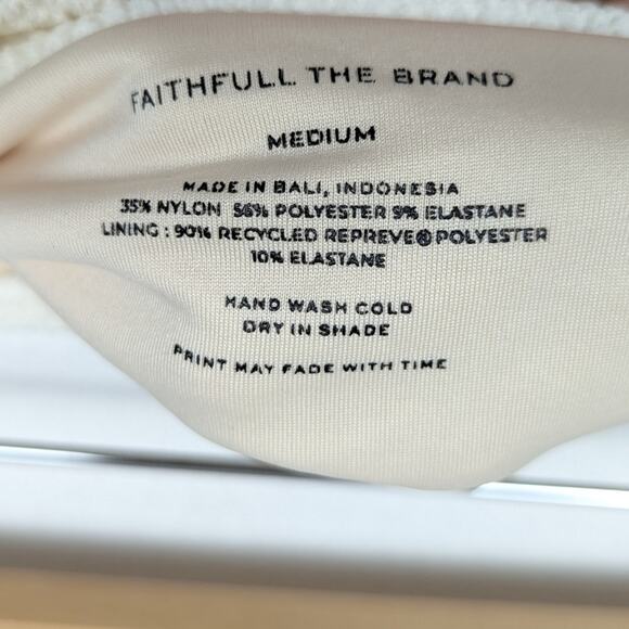 Faithfull The Brand Cream Hazel Seersucker Low-rise Bikini Bottoms Size M - Picture 5 of 7